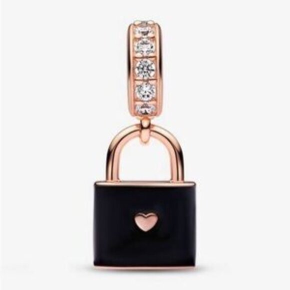 Rose Gold Love Padlock Charm - Picture 3 of 5